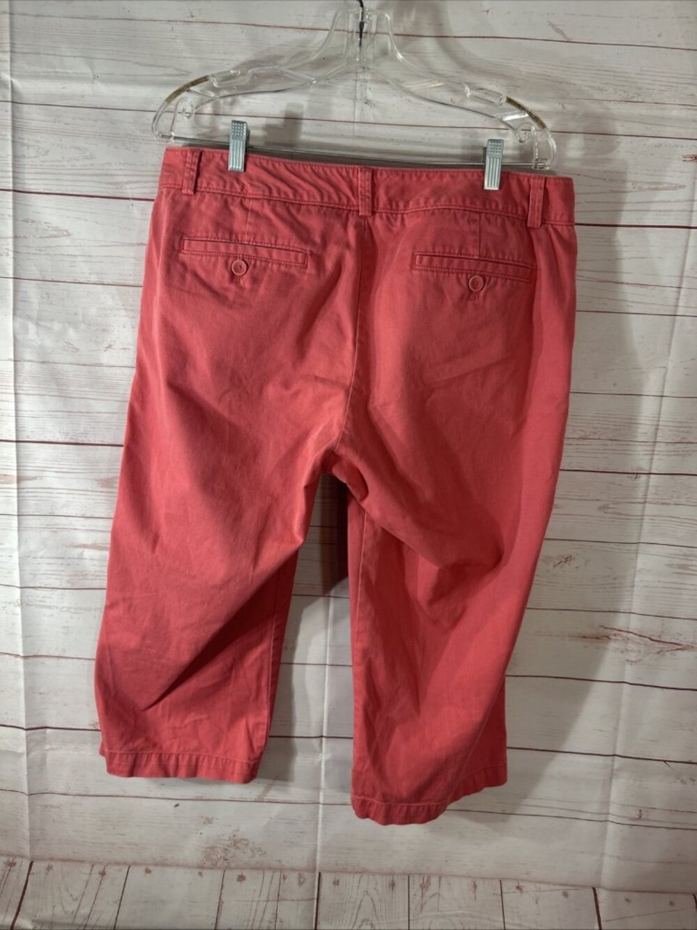 Dockers Cropped Pants Women’s Size 14 Pink coral Capri With pockets & belt loops - Picture 4 of 8